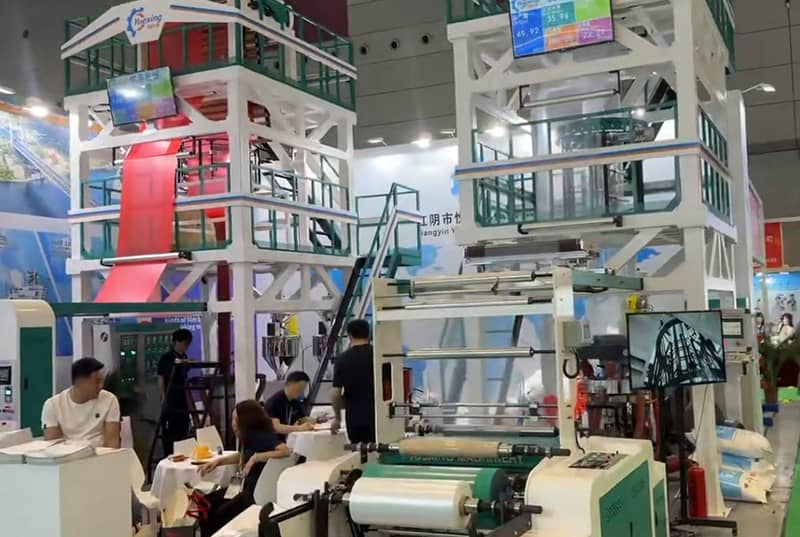 yuexing film blowing machine show in exhibition