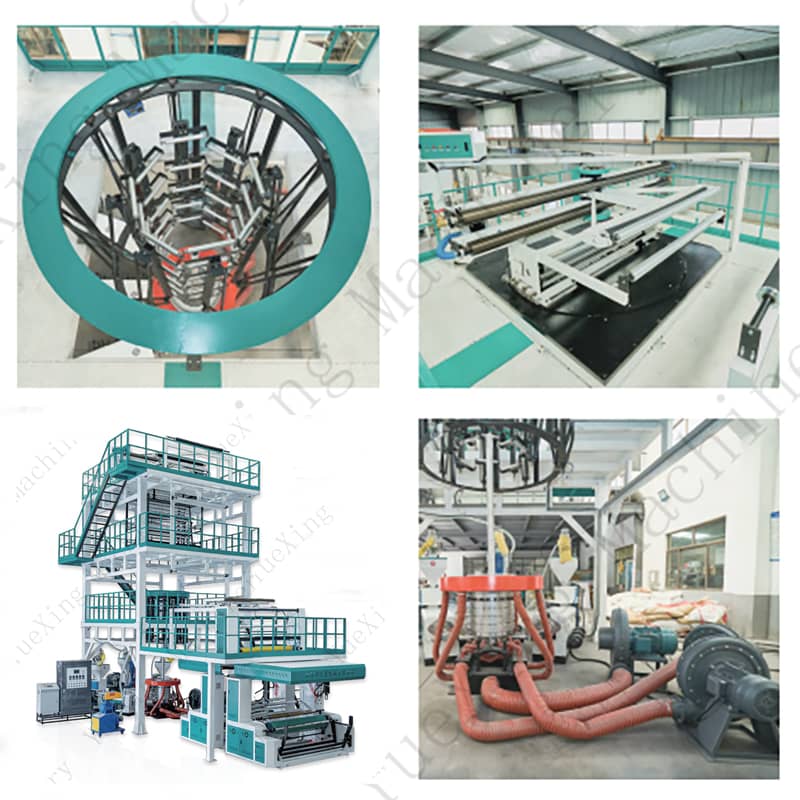 3-5 Layers co-extrusion film blowing machine (rotary take-up+ibc)