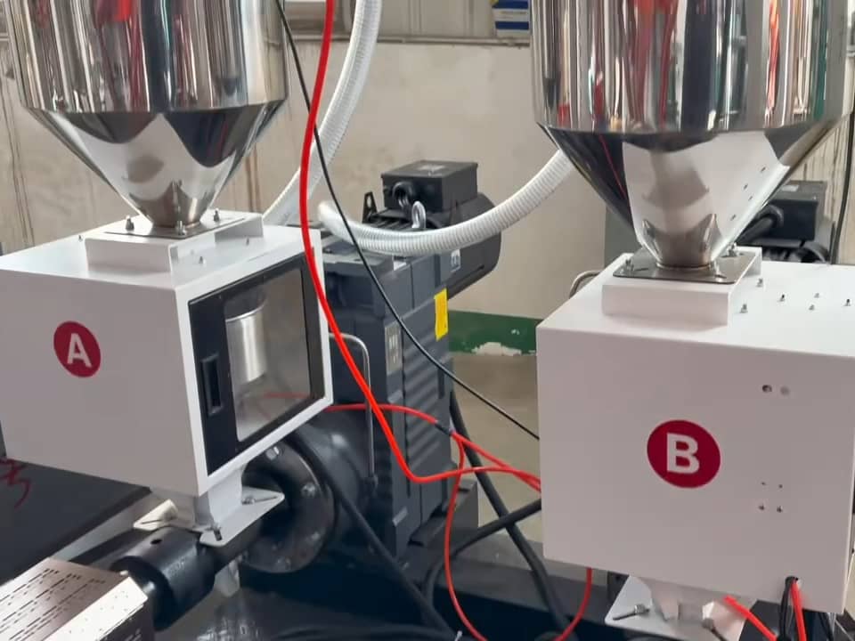 1100 AB film blowing machine in customer's workshop