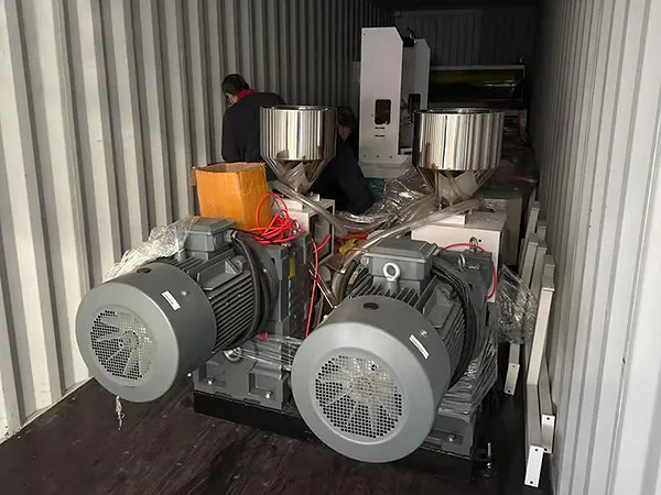 film blowing machines were loaded and shipped