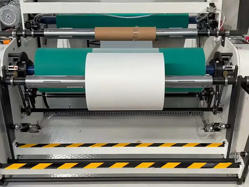 Finished plastic bags produced by ABA film blowing machine stacked in warehouse